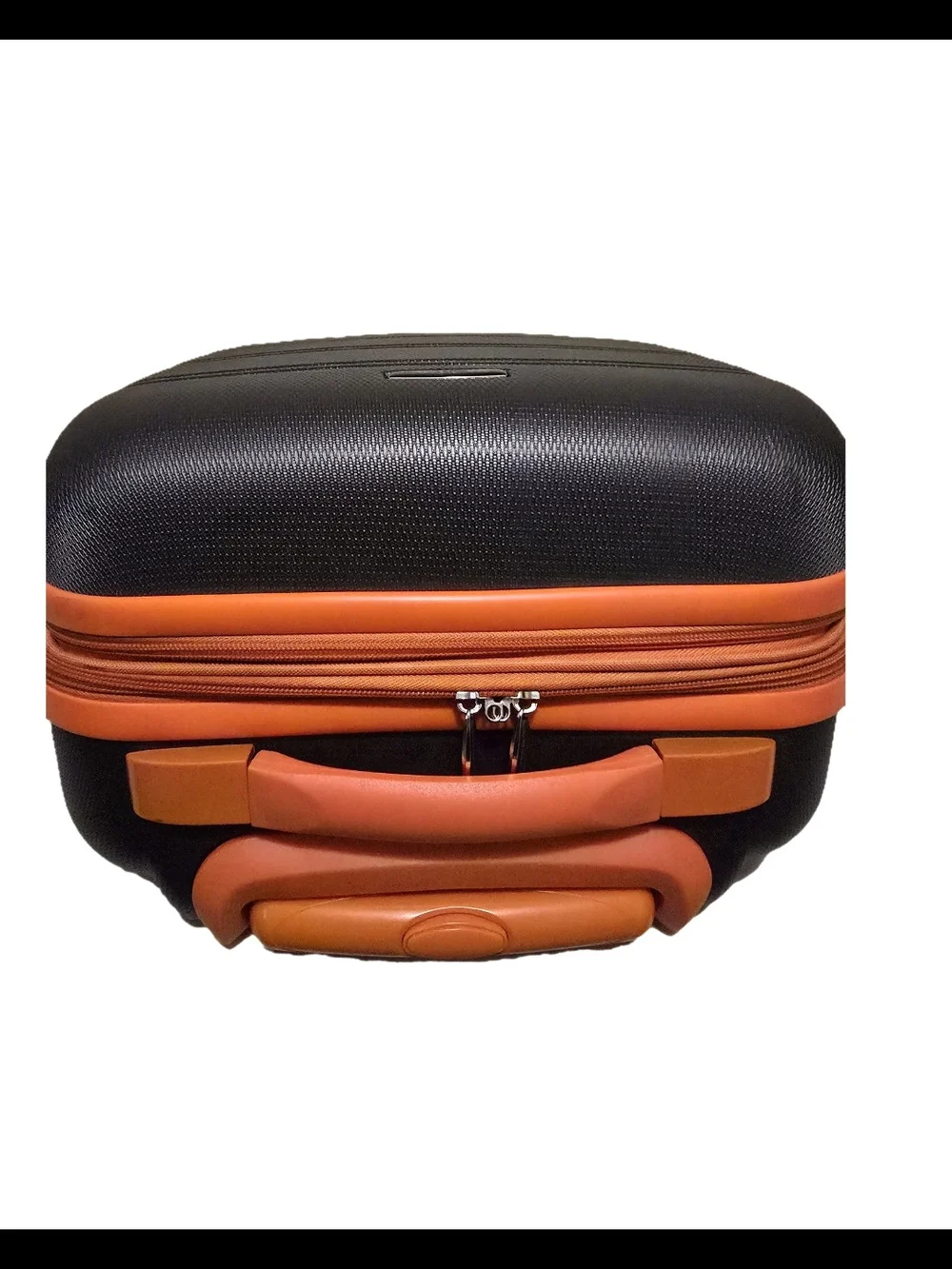 Black and Orange Carry-On Spinner Luggage